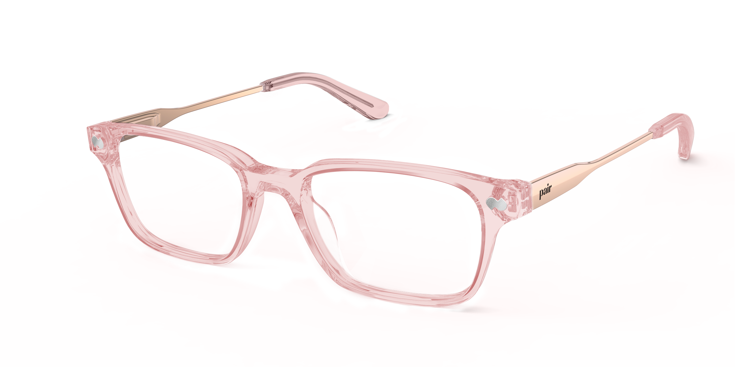 The Finley - Pink Clear Acetate Rose Gold Metal