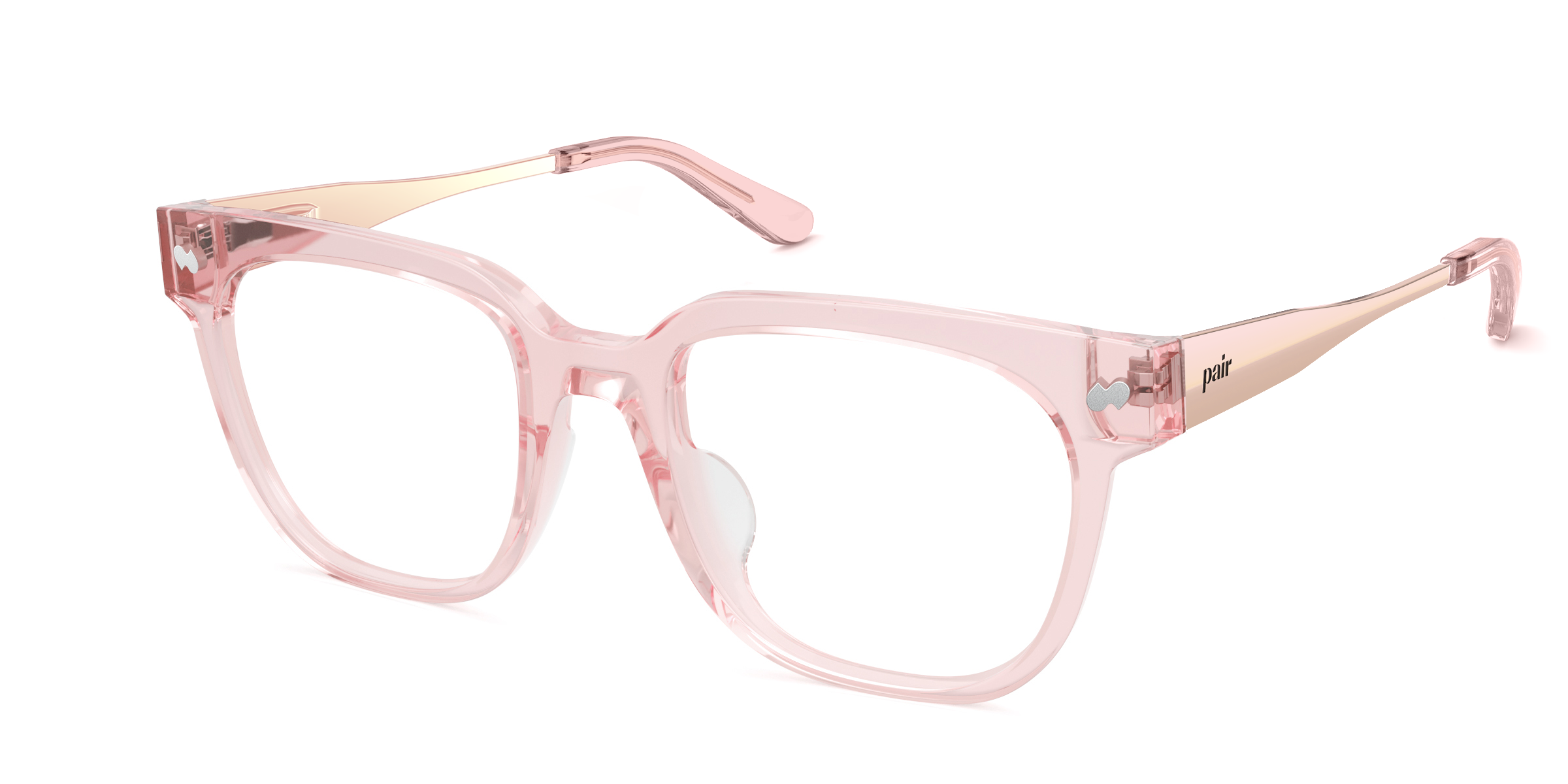 The Murphy - Pink Clear Acetate Rose Gold Metal