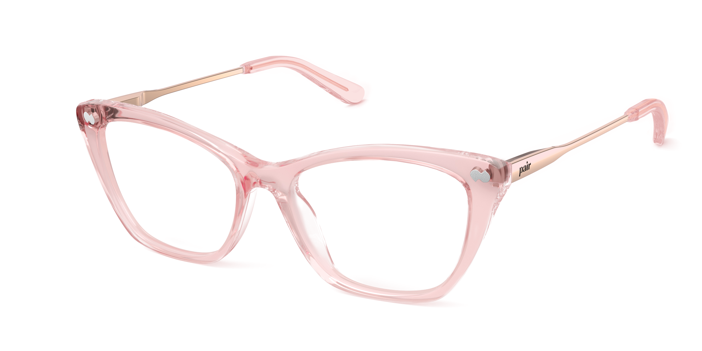 The Wanda - Pink Clear Acetate Rose Gold Metal