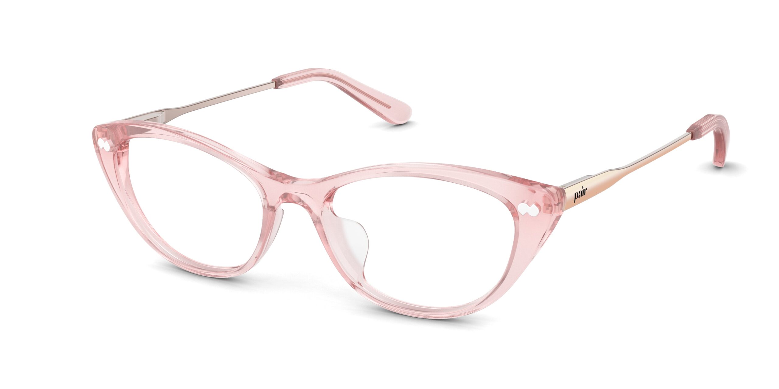The ella - Pink Clear Acetate Rose Gold Metal