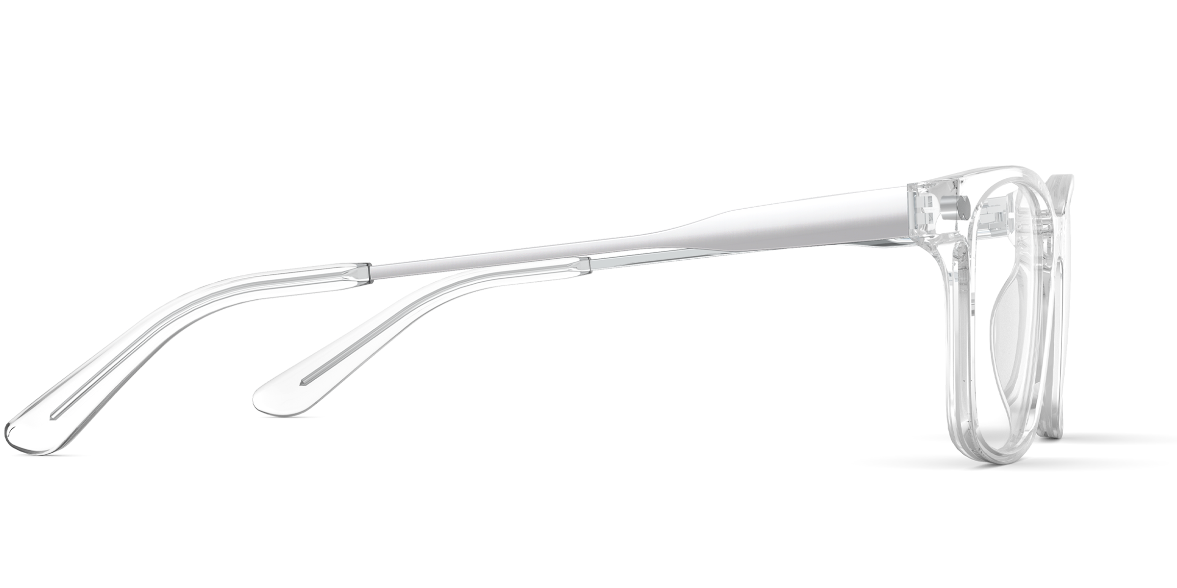 The Kirby - Crystal Clear Acetate Silver Metal - Image 3